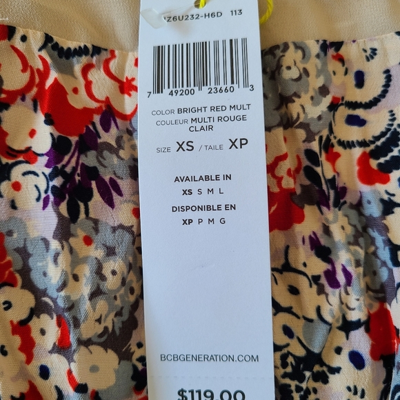 BCBGeneration Bright Red Multi Floral Dress - Picture 3 of 7